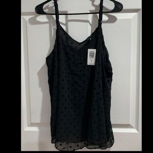 Torrid size 00 black polka dot swing top NWT